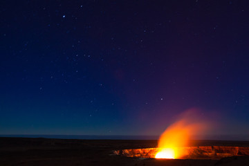 Fototapeta na wymiar Eruption at night