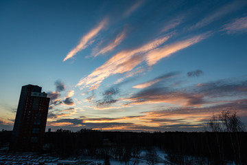 summer night city light reflections over water