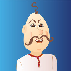 People avatar cossack with forelock, mustache.