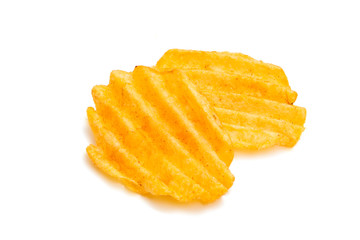 Fototapeta na wymiar Wavy potato chips