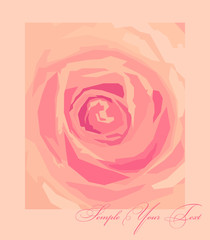 Background with delicate pink vector rose closeup
