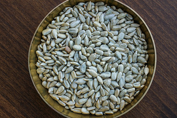 Sunflower seeds peeled off and roasted with salt