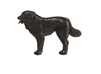 Black dog figure on white background