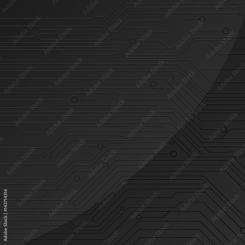 Poster circuit. black abstract background of digital technology. new technologies in design. computer netwo