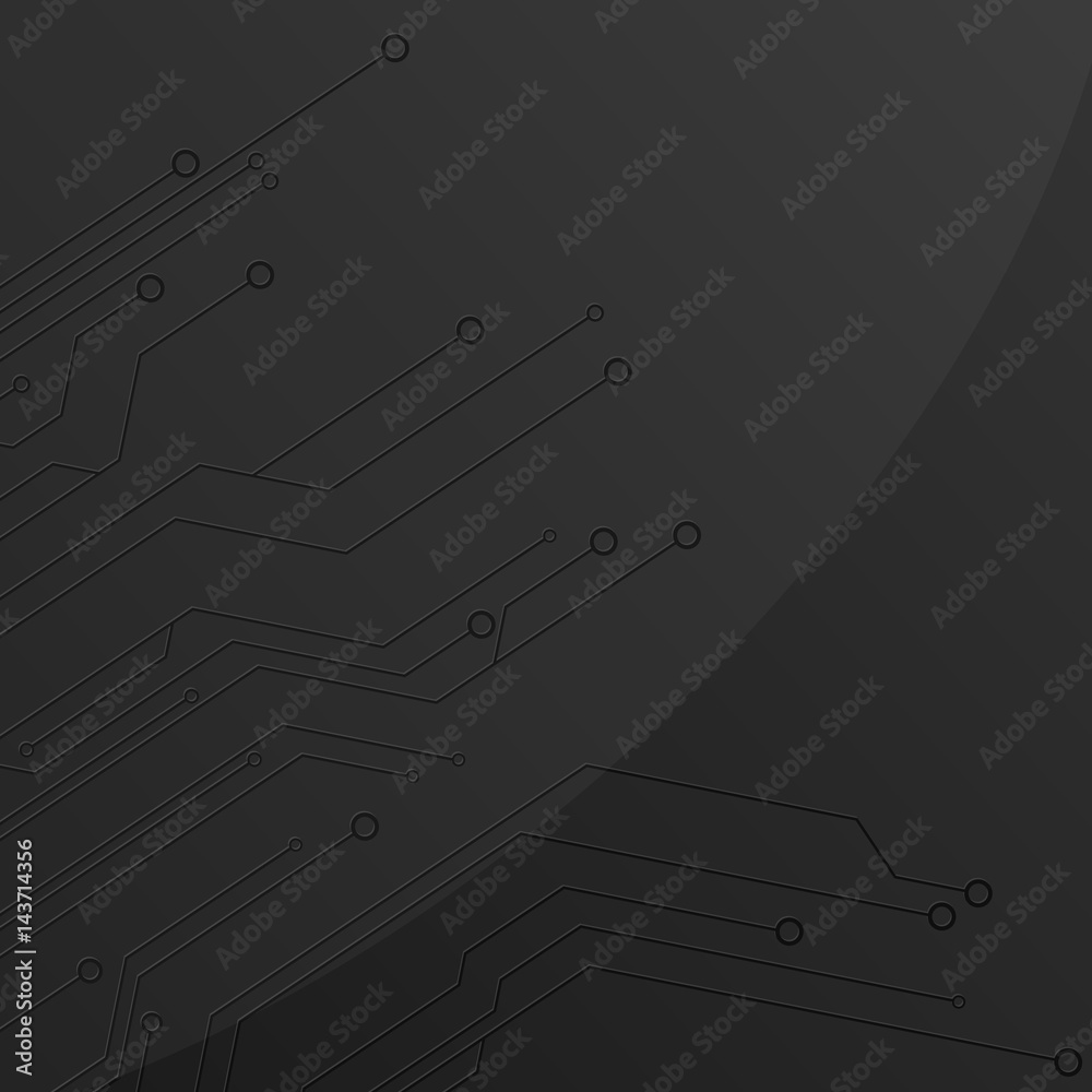 Poster circuit. black abstract background of digital technology. new technologies in design. computer netwo