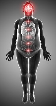 Human brain functioning with chakra points against gray background
