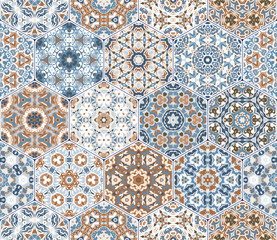 Vector set of hexagonal patterns. - 143716737