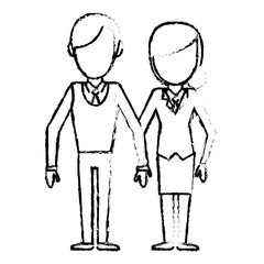 couple people together relation sketch vector illustration eps 10