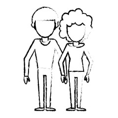 couple people together relation sketch vector illustration eps 10