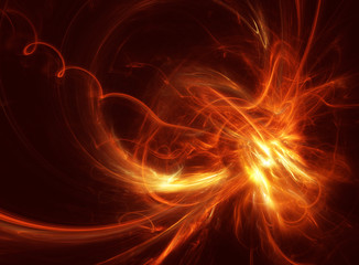 Jet. Fiery fractal on a black background