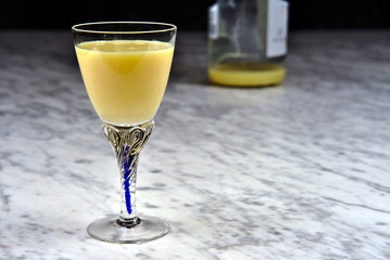 Glass of homemade eggnog