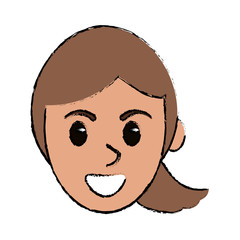 cartoon face female comic image vector illustration eps 10