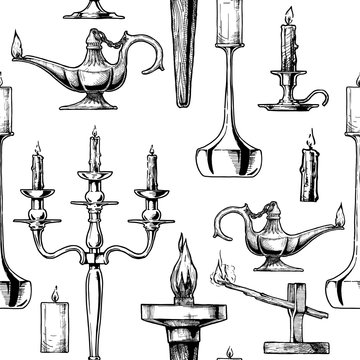 Pattern with different vintage lightings