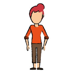 female faceless standing character image vector illustration eps 10
