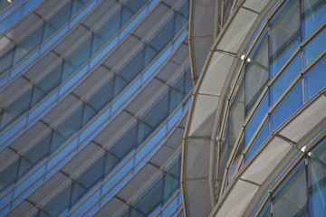 Modern glass building facade