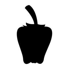 bell pepper vegetable icon image vector illustration design   black silhouette