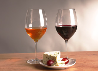bottle of wine and glass on the table