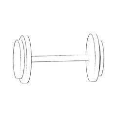 dumbbell or barbell weights icon image vector illustration design  simple sketch line