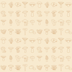 moshroom icons seamless pattern