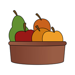 basket with fruit icon image vector illustration design 