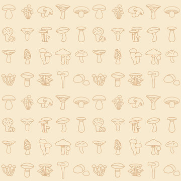 moshroom icons seamless pattern