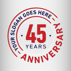 45 years anniversary logo template.
