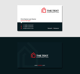 dark business card for real estate agency