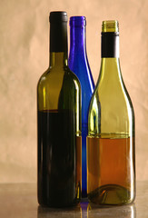 bottle of wine and glass on the table