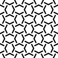 Vector seamless pattern. Modern stylish texture. Monochrome geometric pattern with broken lines.