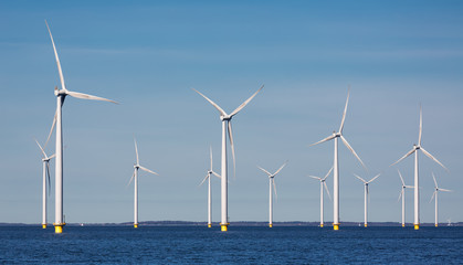 Offshore farm windturbines near Dutch coast