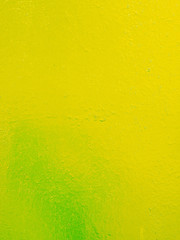 Yellow green metal texture with a roughness and drops of paint surface. Grunge urban background.