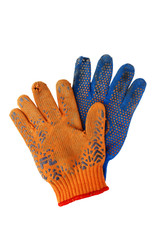 old Work Gloves Isolated On White.