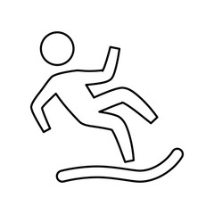 Wet floor sign icon vector illustration graphic design