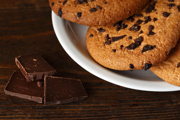 Biscuits with chunks of chocolate