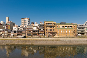 Obraz premium Kamo rivew view - Kyoto Japan - Pontocho area