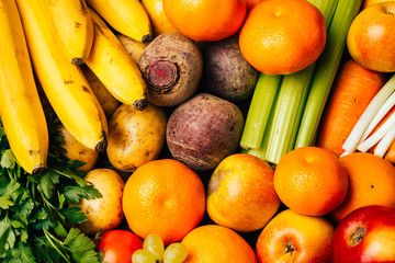 Fruits and vegetables background