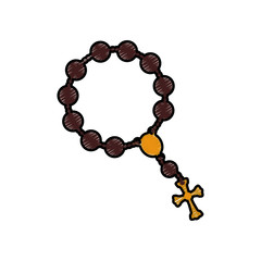 Rosary catholic faith icon vector illustration graphic design