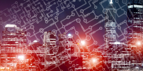 Obraz premium Wireless connection or networking concept as means of communication and social interaction