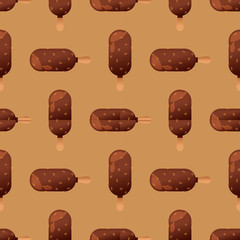 ice cream seamless pattern background fruit vector illustration
