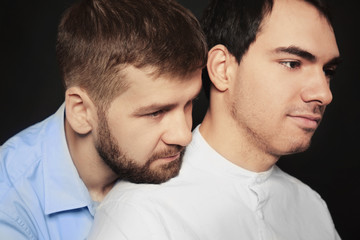 Happy gay couple, closeup