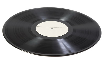 Vinyl disc on white background