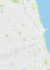 Chicago colored vector map
