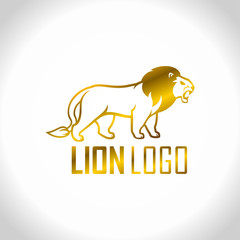golden lion - vector logo emblem