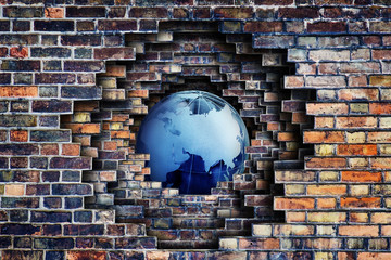 world broken wall