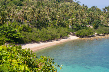 Top view on the tropical beach scenery in Thailand, Phangan
