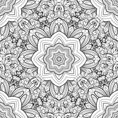 Vector Seamless Monochrome Ornate Pattern