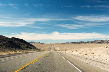 The road to Death Valley National Park, USA.