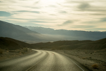 The road to Death Valley National Park, USA.