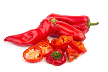 red chilli vegetable Isolated on white background