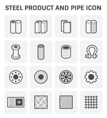 Vector icon of steel and metal product  for industry work.